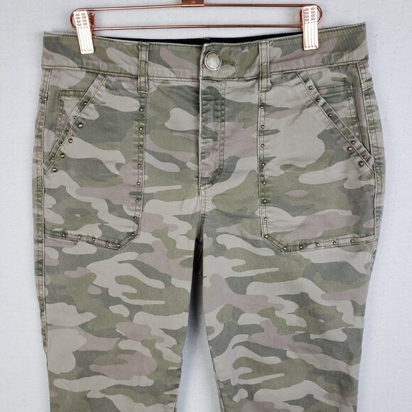 Democracy Jeans Pants Ab Technology Studded Ankle Camo Stretch Cargo size 10 - Picture 3 of 10